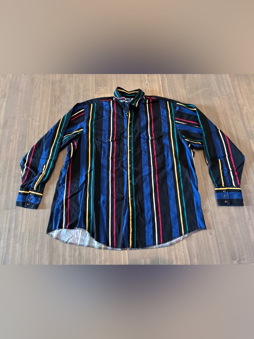 Vintage 90s Wrangler Striped Western Shirts Rodeo Cowboy Snap Size 2XL
